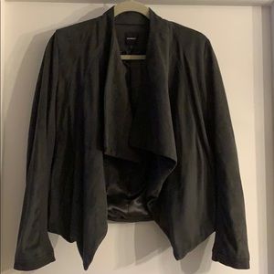 Faux suede cardigan jacket